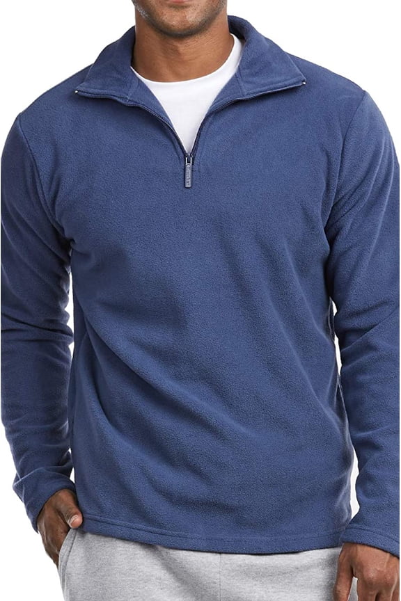 Men's Fleece Quarter Zip Pullover Lightweight Sweater Jacket