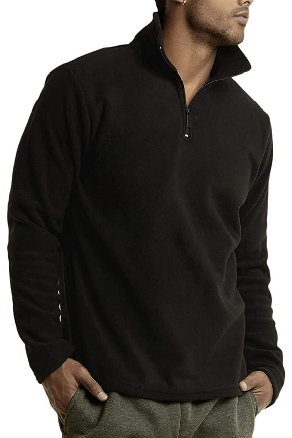 Men's Fleece Quarter Zip Pullover Lightweight Sweater Jacket