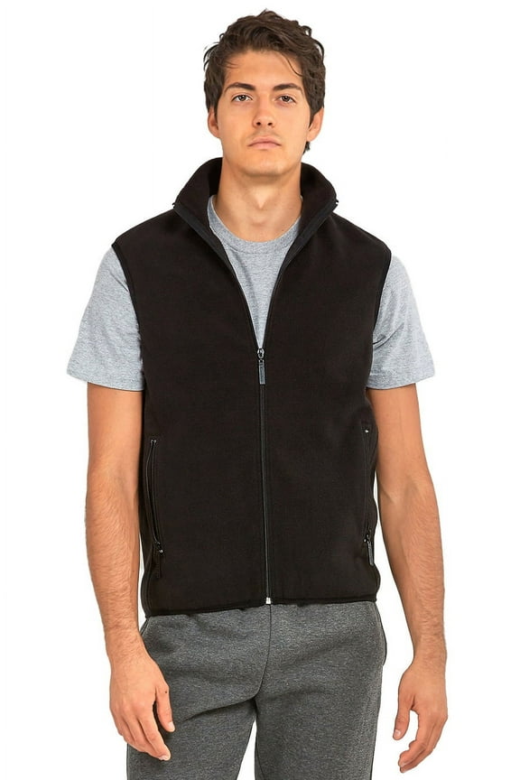 Men's Outdoor Sleeveless Polar Soft Fleece Full-Zip Up Vest