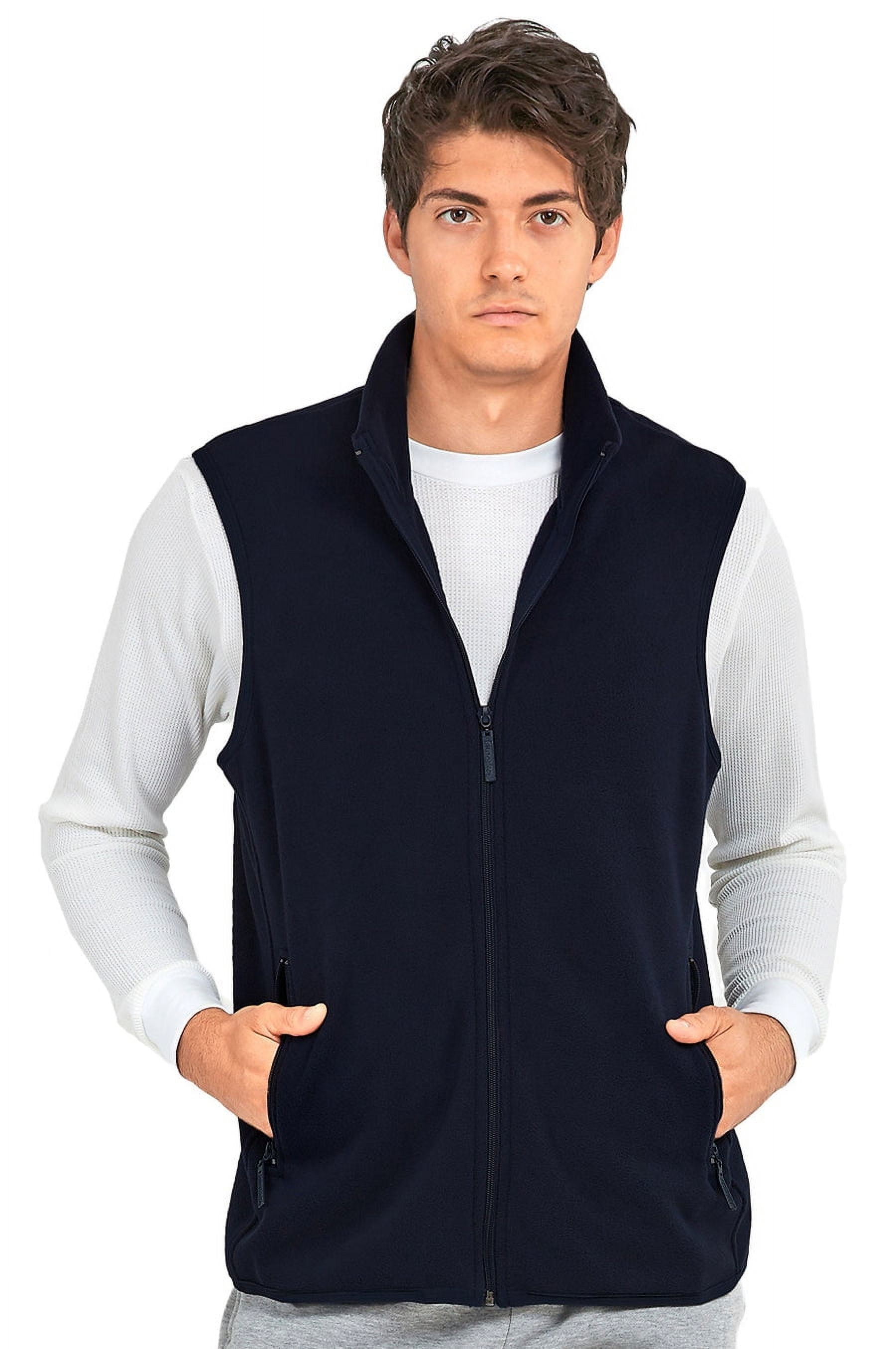 TheLovely Men's Outdoor Sleeveless Polar Soft Fleece Full-Zip Up Vest ...