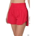 thumbnail image 1 of TheLovely Plus Size Casual Windbreaker Smocked Waistband Running Active Gym Shorts w/Built-In Inner Brief, 1 of 5