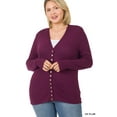 thumbnail image 1 of TheLovely Women Classic Thin Snap Button Front V-Neck Button Down Long Sleeve Ribbed Knit Cardigan, 1 of 4