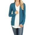 thumbnail image 1 of TheLovely Women Classic Thin Snap Button Front V-Neck Button Down Long Sleeve Ribbed Knit Cardigan, 1 of 4
