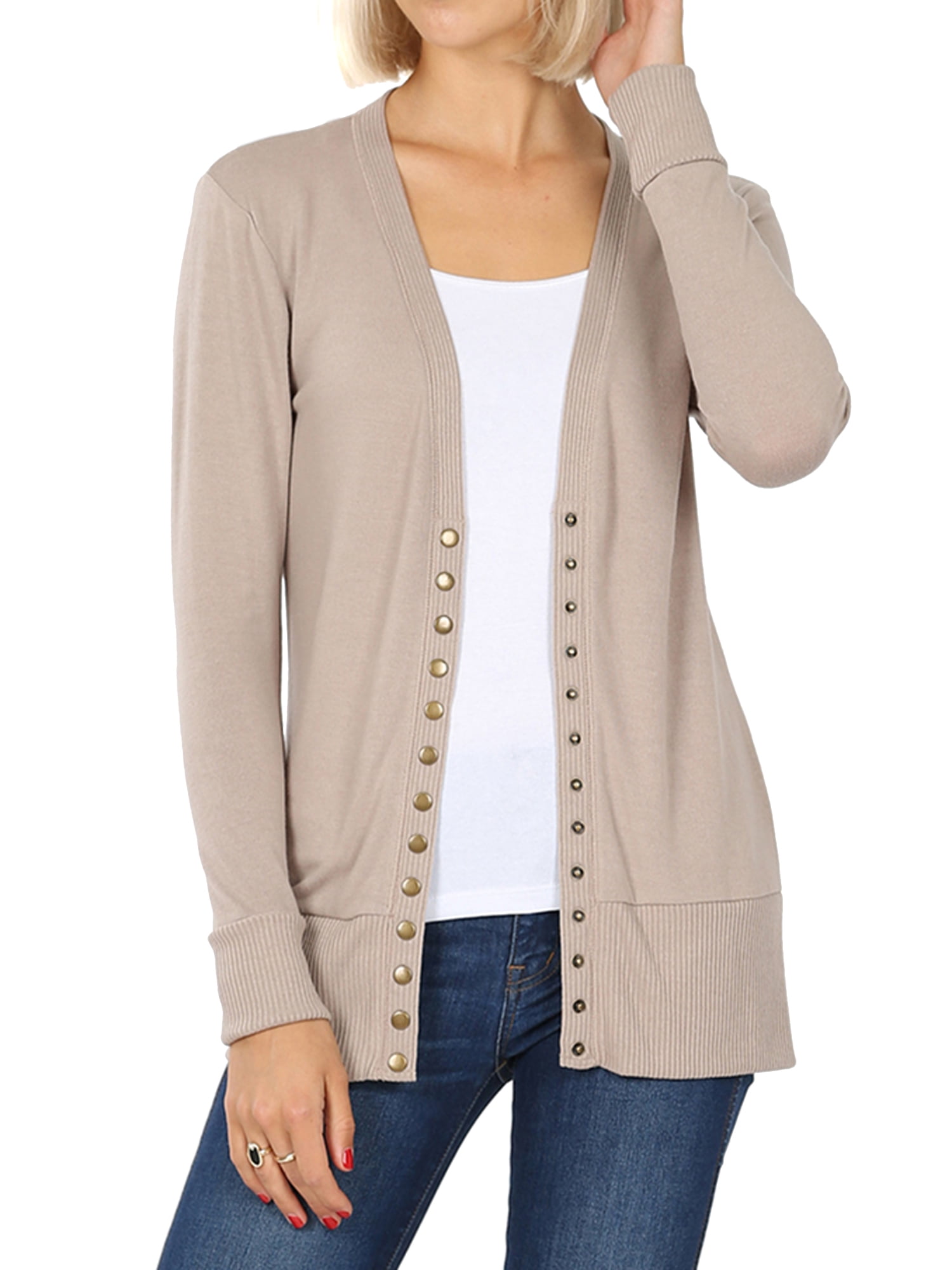 RIBBED V NECK BUTTON DOWN SLEEVELESS KNIT CARDIGAN