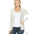 thumbnail image 1 of TheLovely Women Classic Thin Snap Button Front V-Neck Button Down Long Sleeve Ribbed Knit Cardigan, 1 of 4