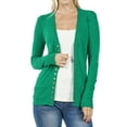 thumbnail image 1 of TheLovely Women Classic Thin Snap Button Front V-Neck Button Down Long Sleeve Ribbed Knit Cardigan, 1 of 4