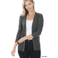 thumbnail image 1 of TheLovely Women Classic Thin Snap Button Front V-Neck Button Down Long Sleeve Ribbed Knit Cardigan, 1 of 4