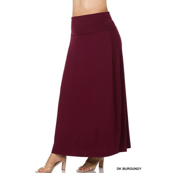 TheLovely Women & Plus Basic Relaxed Foldable High Waist Draped Maxi Skirts