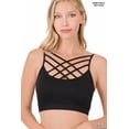 thumbnail image 1 of TheLovely Women & Plus Comfort Seamless Crisscross Front Strappy Bralette Sports Bra Top with Removable Pads, 1 of 5