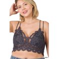 thumbnail image 1 of TheLovely Women & Plus Crochet Sexy Lace Bralette Smocking Back Bra with Removable Bra Pads, 1 of 3