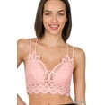 thumbnail image 1 of TheLovely Women & Plus Crochet Sexy Lace Bralette Smocking Back Bra with Removable Bra Pads, 1 of 3