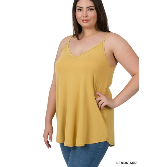 TheLovely Women & Plus Front and Back Reversible Spaghetti Strap Flowy Cami Tank Tops