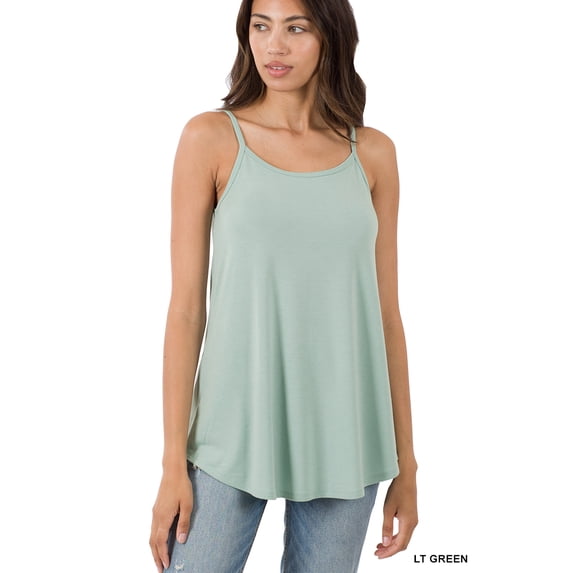 TheLovely Women & Plus Front and Back Reversible Spaghetti Strap Flowy Cami Tank Tops