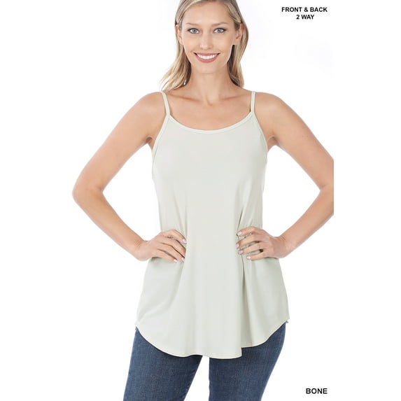 TheLovely Women & Plus Front and Back Reversible Spaghetti Strap Flowy Cami Tank Tops