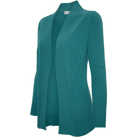 TheLovely Women & Plus Open Front Drape Classic Knit Cardigan With Pockets