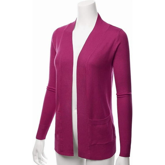 TheLovely Women & Plus Open Front Drape Classic Knit Cardigan With Pockets