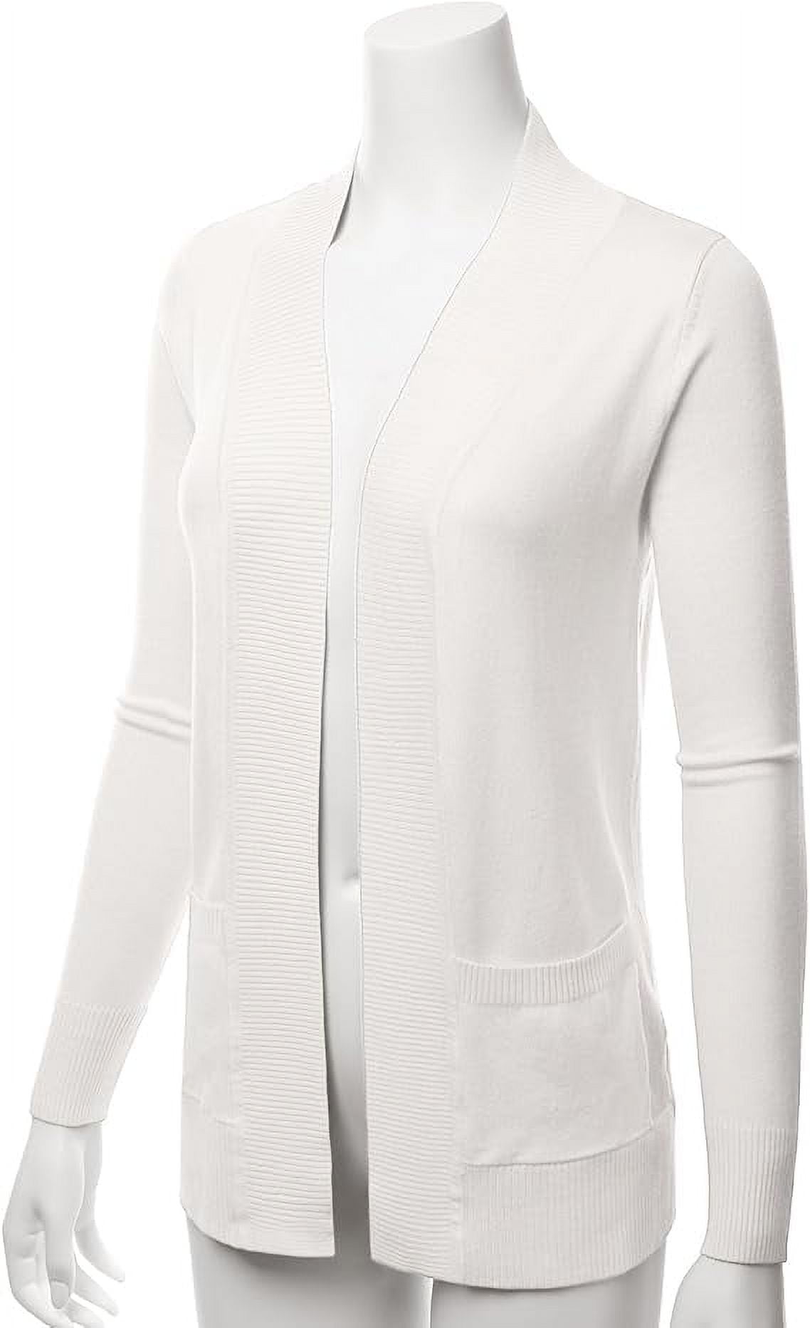 Women & Plus Open Front Drape Classic Knit Cardigan With Pockets