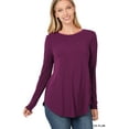 thumbnail image 1 of TheLovely Women & Plus Relaxed Fit Long Sleeve Round Neck & Hem Jersey Tee Shirt Top, 1 of 2
