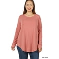 thumbnail image 1 of TheLovely Women & Plus Relaxed Fit Long Sleeve Round Neck & Hem Jersey Tee Shirt Top, 1 of 2