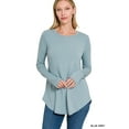 thumbnail image 1 of TheLovely Women & Plus Relaxed Fit Long Sleeve Round Neck & Hem Jersey Tee Shirt Top, 1 of 5