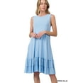 thumbnail image 1 of TheLovely Women & Plus Relaxed Fit Round Neck Ruffle Hem Sleeveless Midi Summer Dress w/Side Pockets, 1 of 4