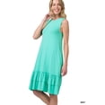 thumbnail image 1 of TheLovely Women & Plus Relaxed Fit Round Neck Ruffle Hem Sleeveless Midi Summer Dress w/Side Pockets, 1 of 4
