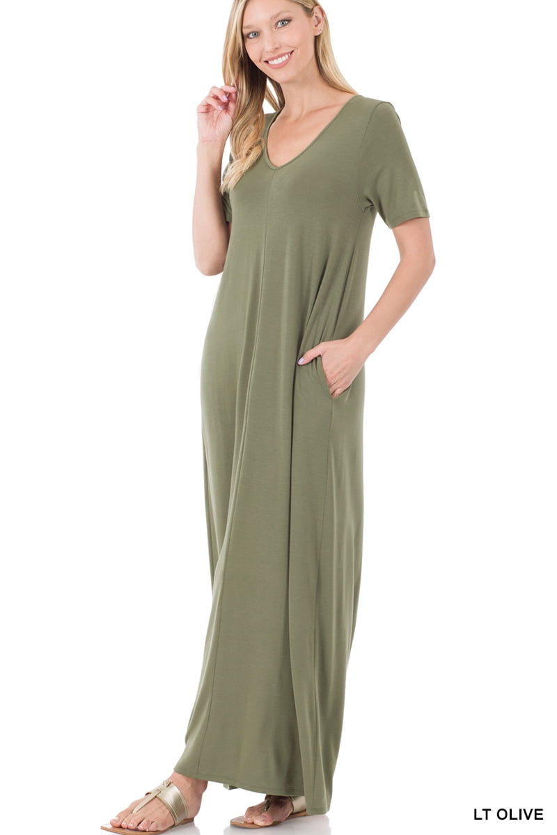 PLUS COLLARED NOTCH NECK KNIT DRESS W/ SIDE POCKETS