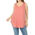 thumbnail image 1 of TheLovely Women & Plus Scoop Neck Sleeveless Round Hem Relaxed Fit Casual Tank Top, 1 of 4