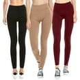 thumbnail image 1 of TheLovely Women & Plus Seamless High Waist Fleece Lined Warm Leggings (Black/Beige/Burgundy - One Size Plus), 1 of 4