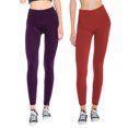 thumbnail image 1 of TheLovely Women & Plus Seamless High Waist Fleece Lined Warm Leggings (D Purple/D Red - One Size Regular), 1 of 4