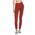 thumbnail image 1 of TheLovely Women & Plus Seamless High Waist Fleece Lined Warm Leggings (D Red - One Size Regular), 1 of 4