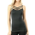 thumbnail image 1 of TheLovely Women & Plus Seamless Triple Criss Cross Front Long Cami Tank Top, 1 of 3