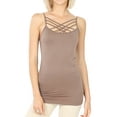 thumbnail image 1 of TheLovely Women & Plus Seamless Triple Criss Cross Front Long Cami Tank Top, 1 of 3