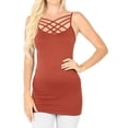 thumbnail image 1 of TheLovely Women & Plus Seamless Triple Criss Cross Front Long Cami Tank Top, 1 of 3