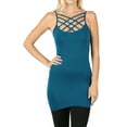 thumbnail image 1 of TheLovely Women & Plus Seamless Triple Criss Cross Front Long Cami Tank Top, 1 of 3