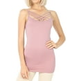 thumbnail image 1 of TheLovely Women & Plus Seamless Triple Criss Cross Front Long Cami Tank Top, 1 of 3