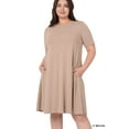 thumbnail image 1 of TheLovely Women & Plus Short Sleeve Flared T-Shirt Midi Dress with Side Pockets, 1 of 3
