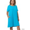 thumbnail image 1 of TheLovely Women & Plus Short Sleeve Flared T-Shirt Midi Dress with Side Pockets, 1 of 3