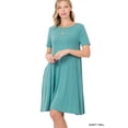 thumbnail image 1 of TheLovely Women & Plus Short Sleeve Flared T-Shirt Midi Dress with Side Pockets, 1 of 3