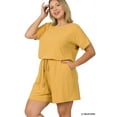 thumbnail image 1 of TheLovely Women & Plus Short Sleeve Romper with Elastic Waist & Keyhole Back Summer Loungewear, 1 of 5