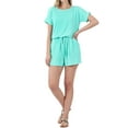 thumbnail image 1 of TheLovely Women & Plus Short Sleeve Romper with Elastic Waist & Keyhole Back Summer Loungewear, 1 of 5