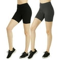thumbnail image 1 of TheLovely Women & Plus Size (S-3XL) High Waist Workout 15" Length Running Biker Shorts with Wide Wastband, 1 of 5