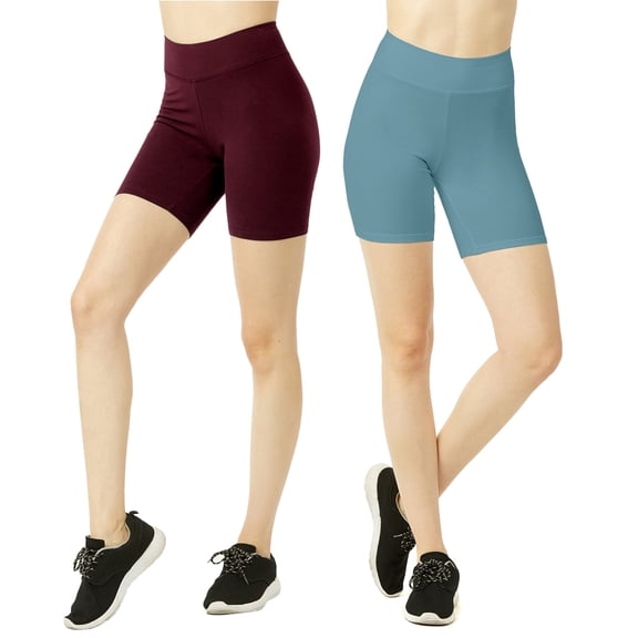 TheLovely Women & Plus Size (S-3XL) High Waist Workout 15" Length Running Biker Shorts with Wide Wastband