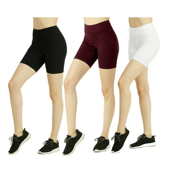 TheLovely Women & Plus Size (S-3XL) High Waist Workout 15" Length Running Biker Shorts with Wide Wastband