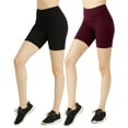 thumbnail image 1 of TheLovely Women & Plus Size (S-3XL) High Waist Workout 15" Length Running Biker Shorts with Wide Wastband, 1 of 4
