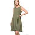 thumbnail image 1 of TheLovely Women & Plus Sleeveless Jersey Flared Swing Tank Dress with Side Pockets, 1 of 3
