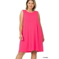 thumbnail image 1 of TheLovely Women & Plus Sleeveless Jersey Flared Swing Tank Dress with Side Pockets, 1 of 3