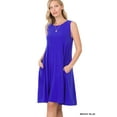 thumbnail image 1 of TheLovely Women & Plus Sleeveless Jersey Flared Swing Tank Dress with Side Pockets, 1 of 4
