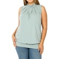thumbnail image 1 of TheLovely Women & Plus Sleeveless Mock-TurtleNeck Pleated Top with Waistband, 1 of 4