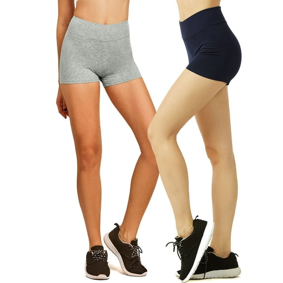 TheLovely Women & Plus Soft Cotton Active Stretch Outseam Workout Boy Shorts with Wide Wastband (12" Boy Shorts)